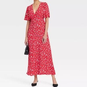 A New Day Red Floral Maxi Dress